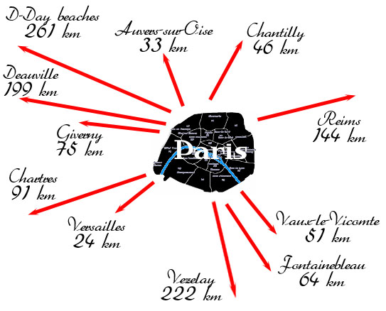 paris day trip map